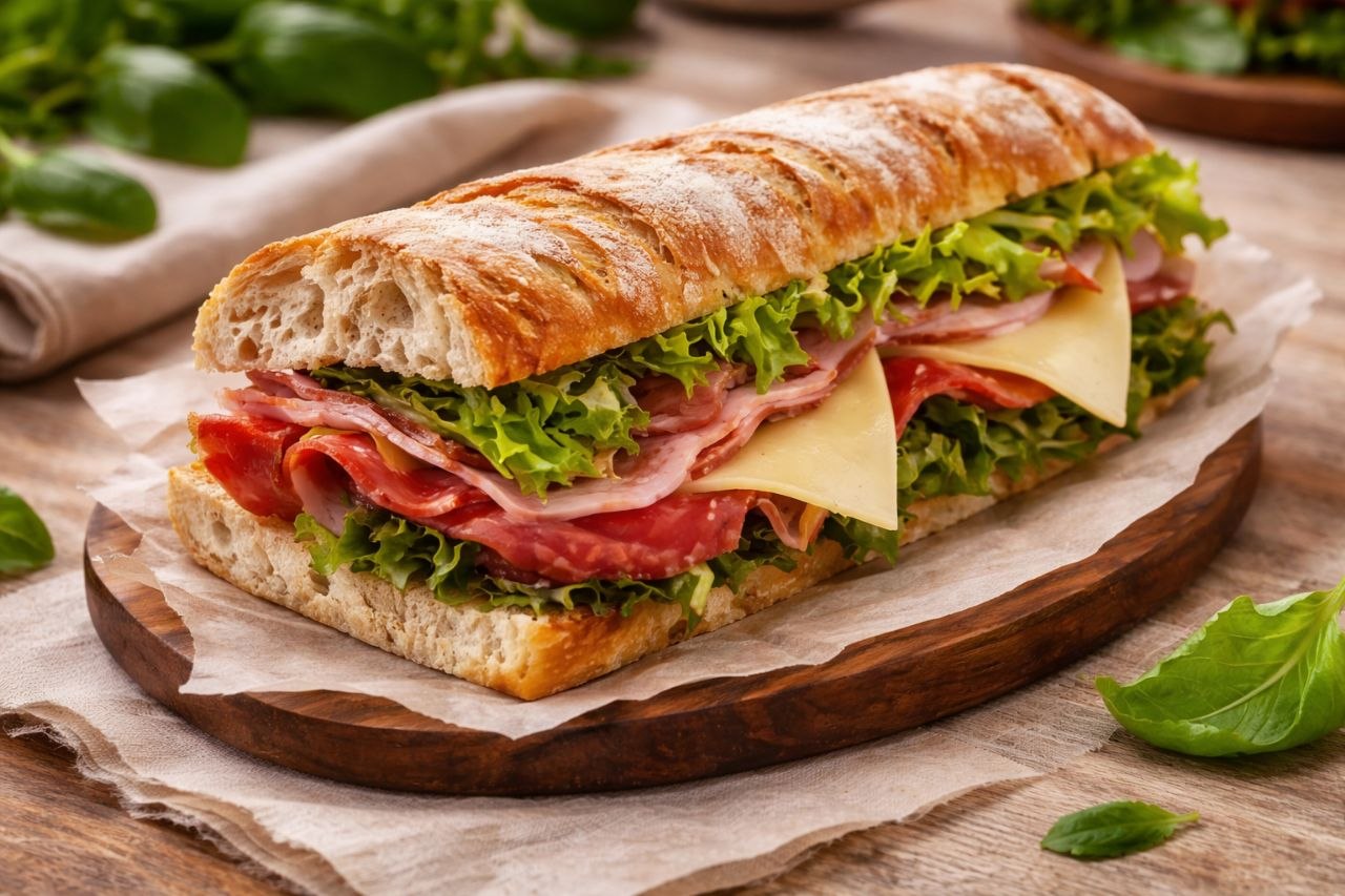 Italian Bread with Mortadella