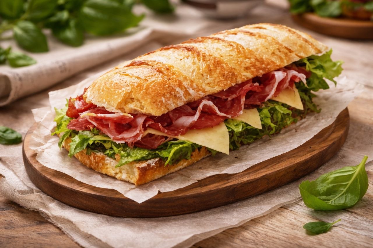 Italian sandwich with ham